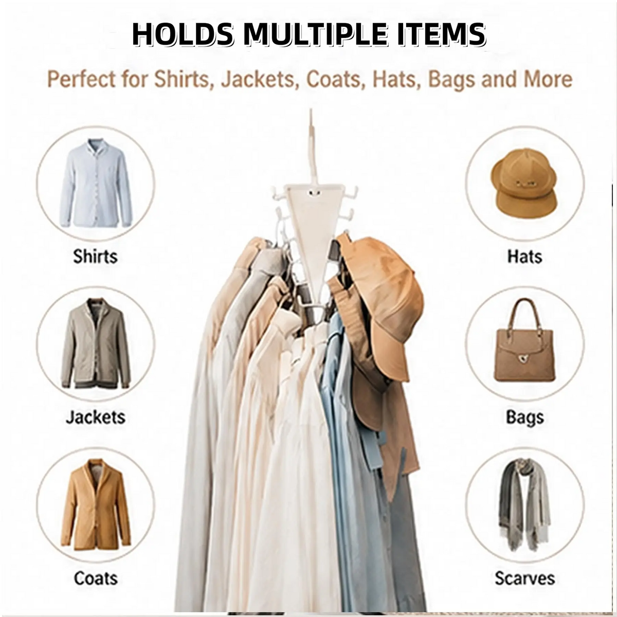 ♾️360° Rotating Vertical Closet Organizer Hanger