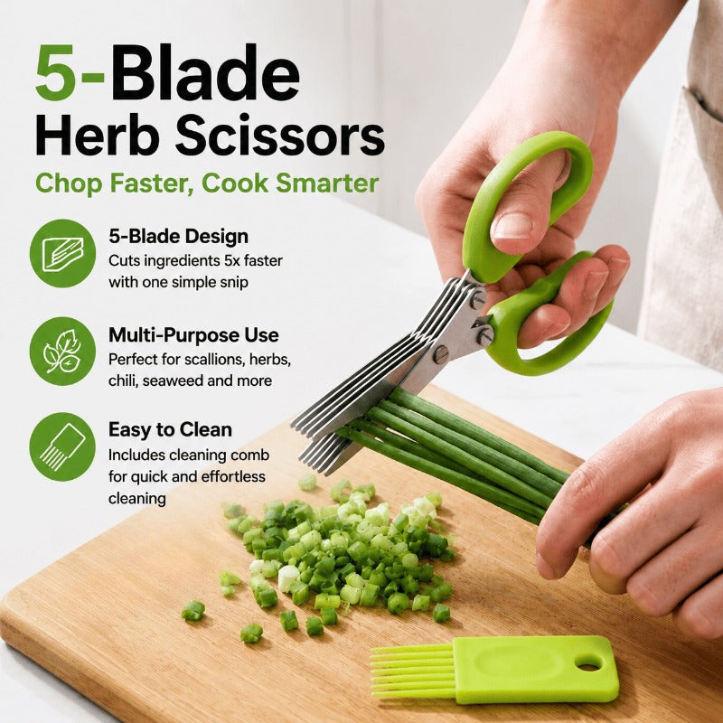 ✂️Ergonomic 5-Blade Kitchen Scissors
