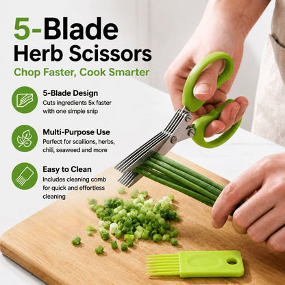 ✂️Ergonomic 5-Blade Kitchen Scissors