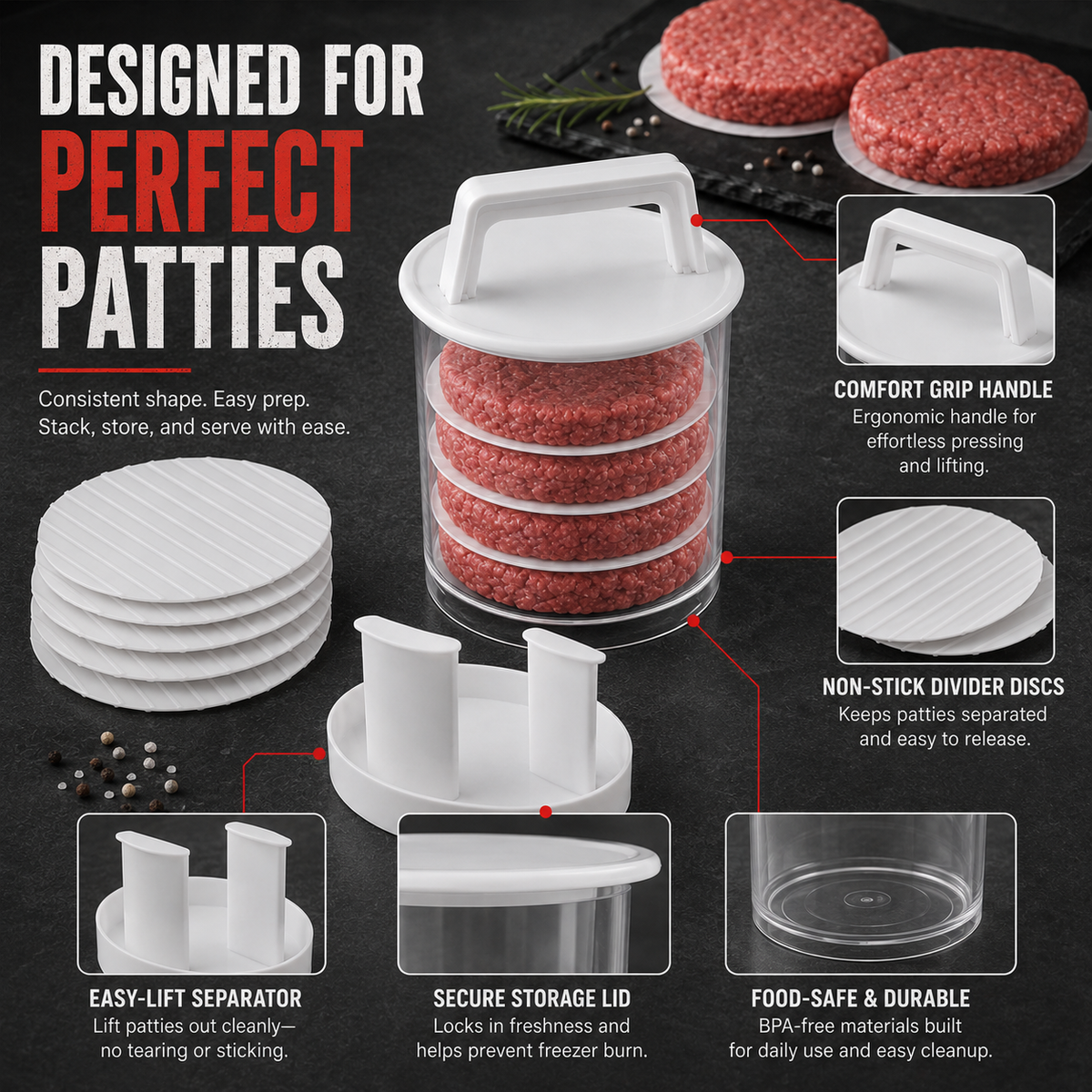 🔥 BLACK FRIDAY EARLY ACCESS — 30% OFF 🍔 Burger Patty Press Maker | Perfect Burgers in Seconds