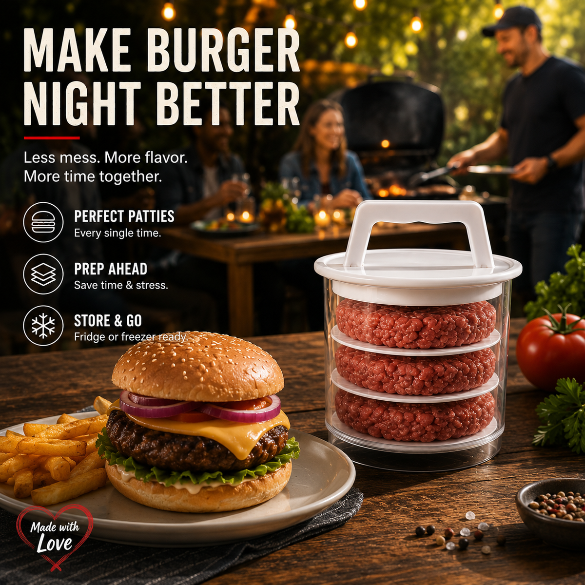 🔥 BLACK FRIDAY EARLY ACCESS — 30% OFF 🍔 Burger Patty Press Maker | Perfect Burgers in Seconds