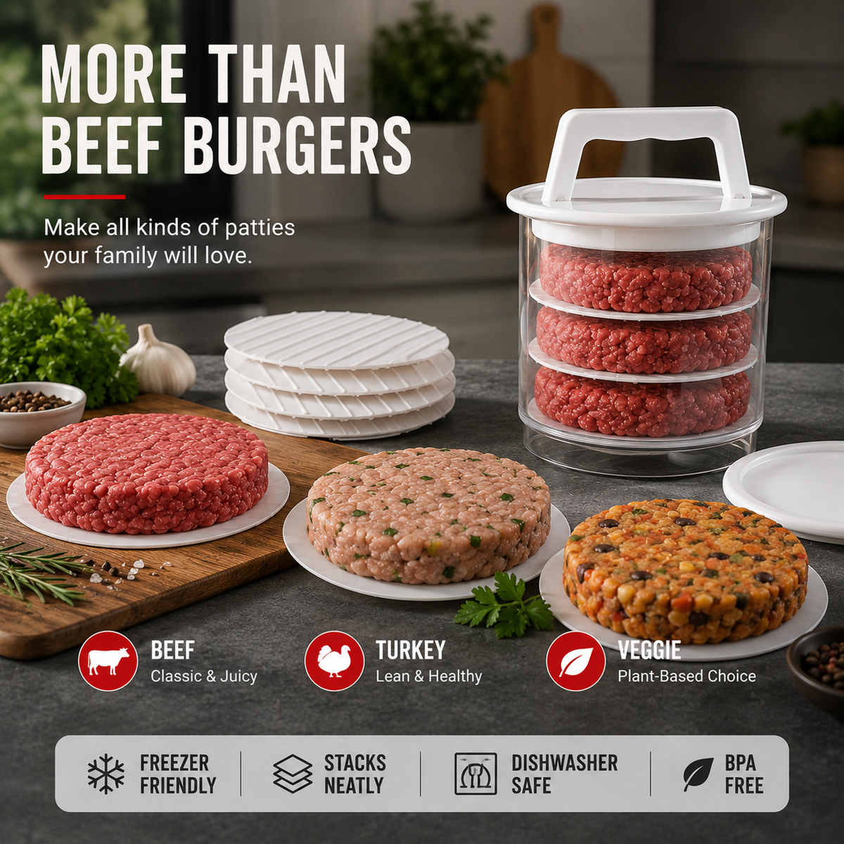 🔥 BLACK FRIDAY EARLY ACCESS — 30% OFF 🍔 Burger Patty Press Maker | Perfect Burgers in Seconds
