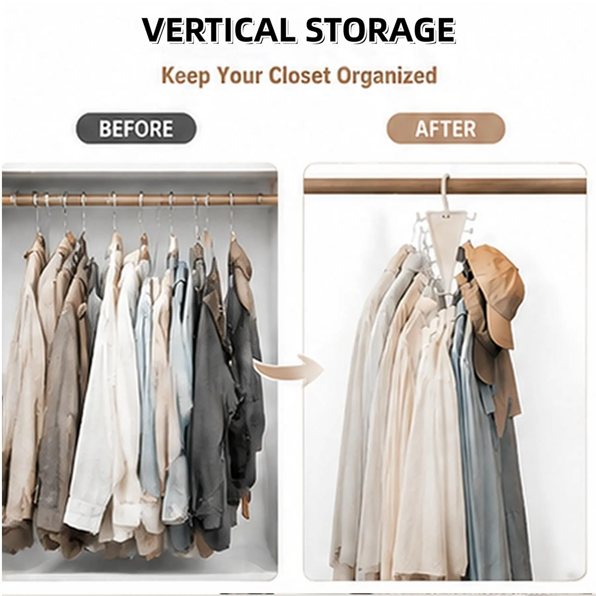 ♾️360° Rotating Vertical Closet Organizer Hanger