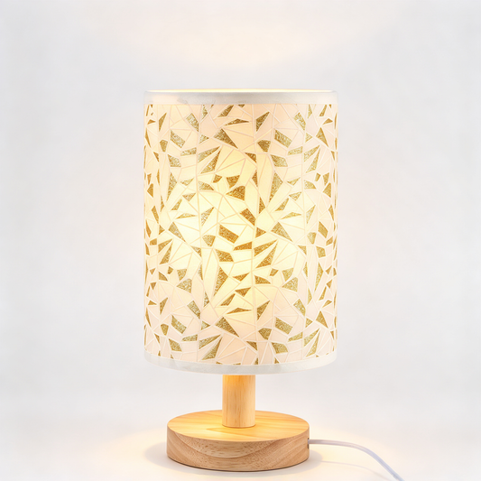 🌟 Home Lighting | Fabric & Wood Design | Bedroom Decor | Elegant Gift Choice | Soft Mosaic Glow