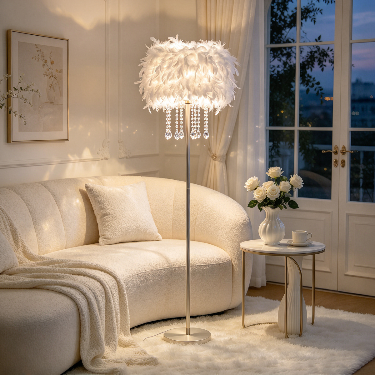 🪶 Decorative Lighting | Feather & Crystal Design | Bedroom Decor | Home Lovers | Elegant Soft Glow