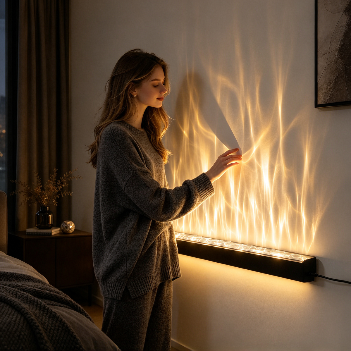 🌙 Ambient Lighting | Acrylic & LED Design | Bedroom Decor | Modern Gift Choice | 3D Wave Glow
