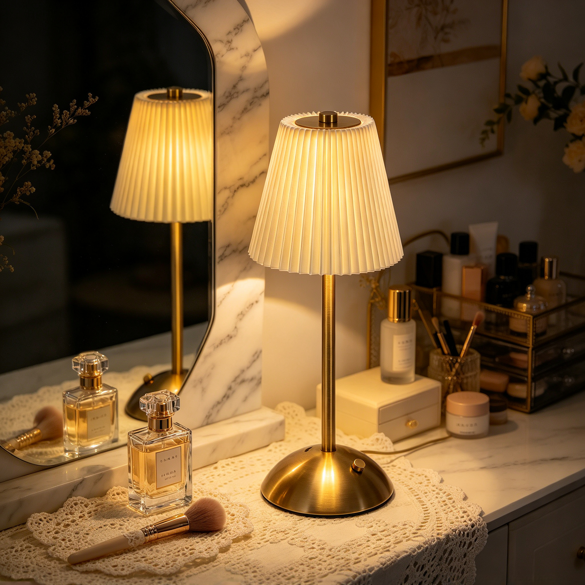 ✨ Modern Lighting | Fabric & Metal Craft | Bedroom Decor | Elegant Gift Choice | Soft Pleated Glow