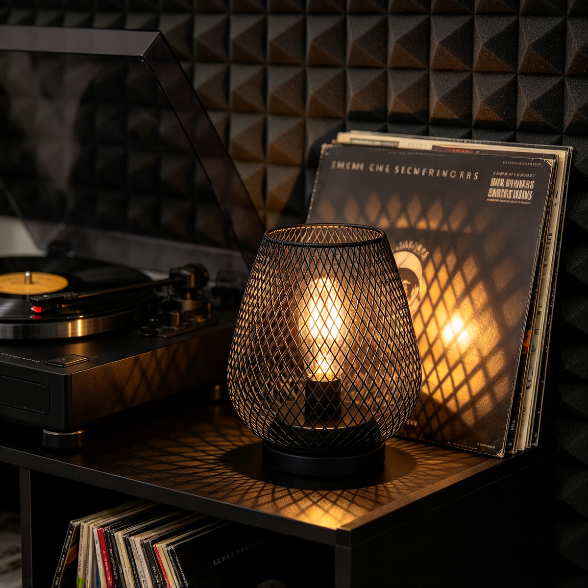 🖤 Modern Lighting | Iron Mesh Craft | Bedroom Decor | Stylish Gift Choice | Cozy Shadow Glo