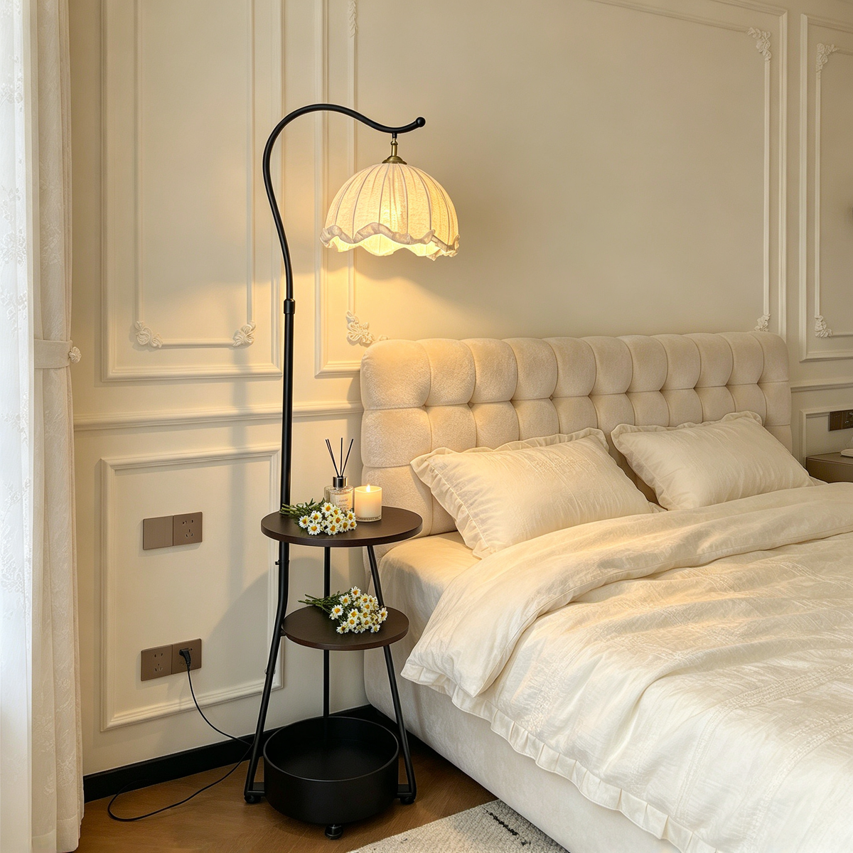 🏡 Vintage Lighting | Metal & Fabric Design | Living Room Accent | Home Lovers | Elegant Retro Glow