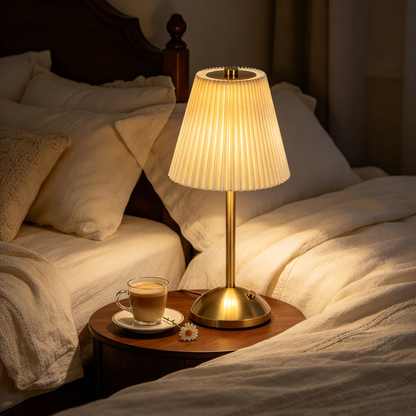 ✨ Modern Lighting | Fabric & Metal Craft | Bedroom Decor | Elegant Gift Choice | Soft Pleated Glow