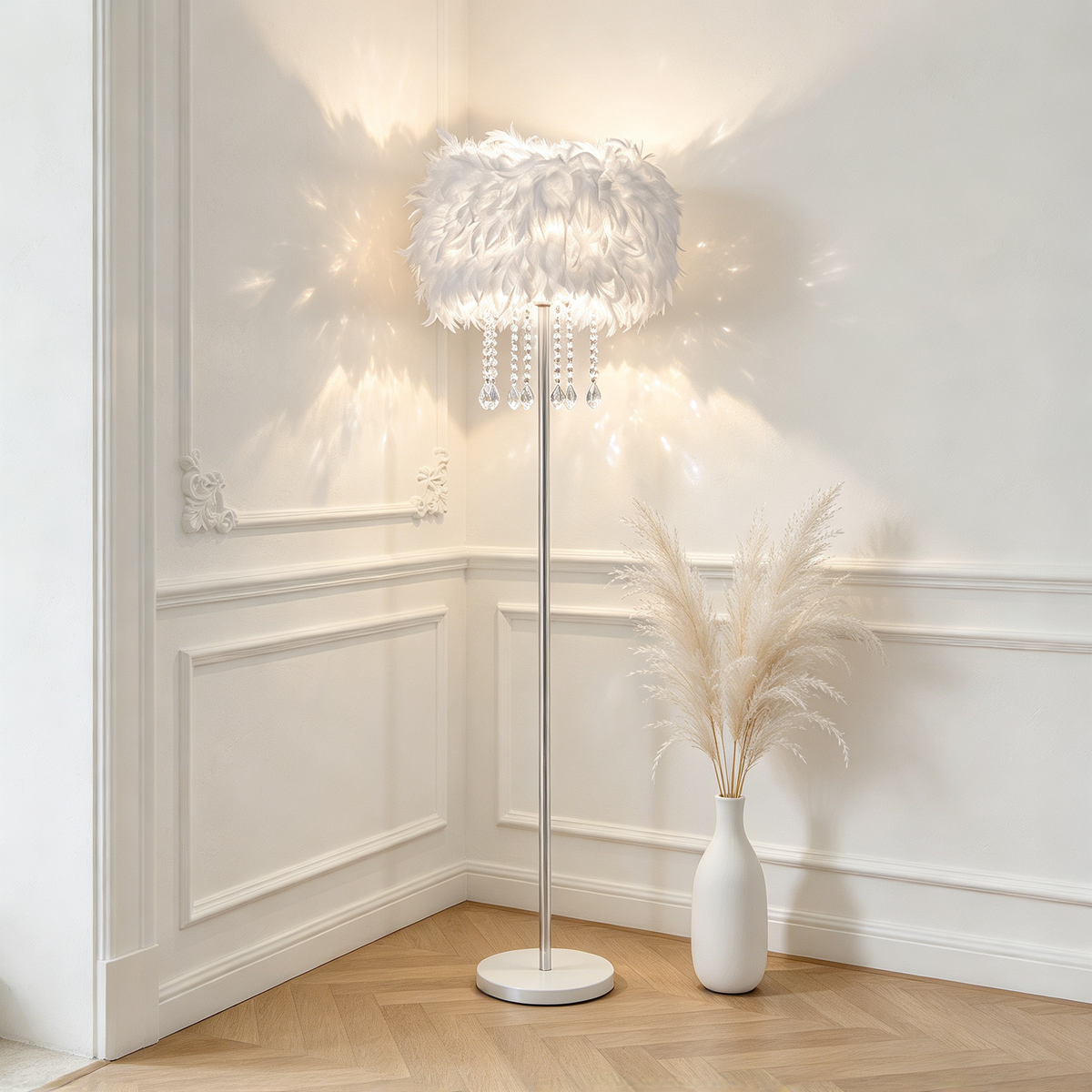 🪶 Decorative Lighting | Feather & Crystal Design | Bedroom Decor | Home Lovers | Elegant Soft Glow