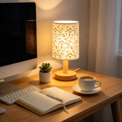 🌟 Home Lighting | Fabric & Wood Design | Bedroom Decor | Elegant Gift Choice | Soft Mosaic Glow
