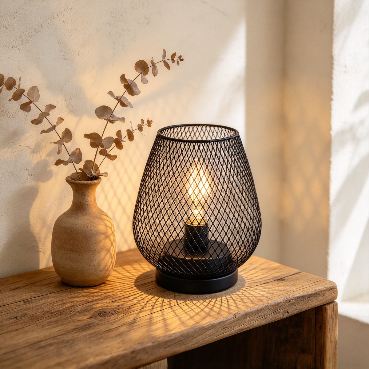🖤 Modern Lighting | Iron Mesh Craft | Bedroom Decor | Stylish Gift Choice | Cozy Shadow Glo