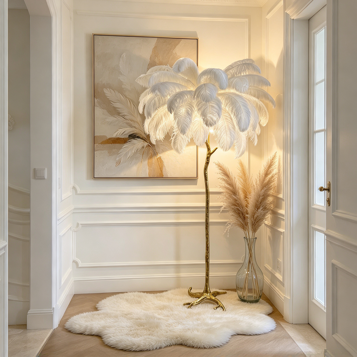 🪶 Ambient Lighting | Feather & Brass Design | Bedroom Decor | Cozy Home Lovers | Dreamy Soft Glow