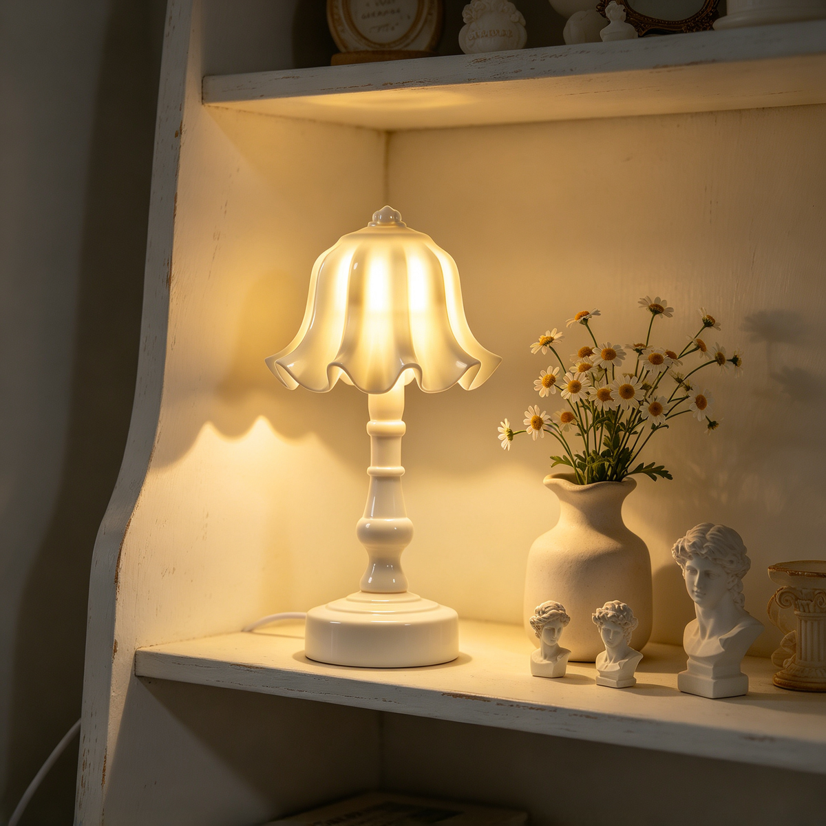 💡 Vintage Lighting | Ceramic & Metal Craft | Bedroom Accent | Elegant Gift Choice | Soft Classic Glow