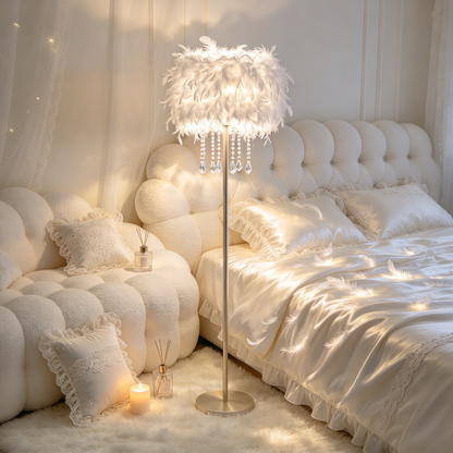 🪶 Decorative Lighting | Feather & Crystal Design | Bedroom Decor | Home Lovers | Elegant Soft Glow