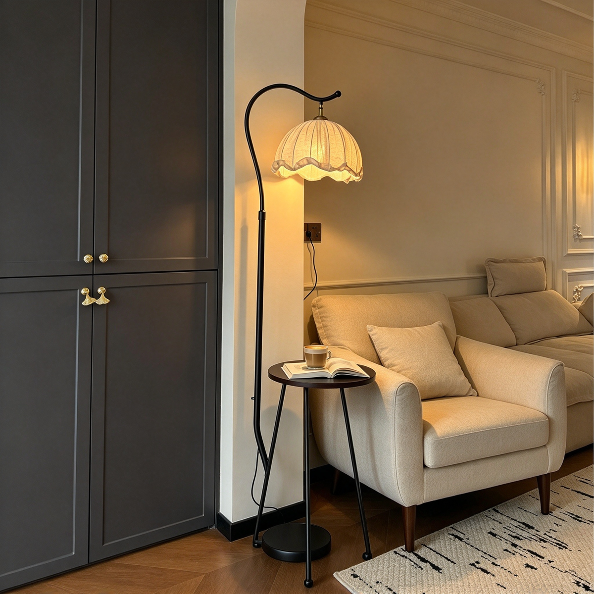 🏡 Vintage Lighting | Metal & Fabric Design | Living Room Accent | Home Lovers | Elegant Retro Glow