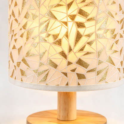 🌟 Home Lighting | Fabric & Wood Design | Bedroom Decor | Elegant Gift Choice | Soft Mosaic Glow