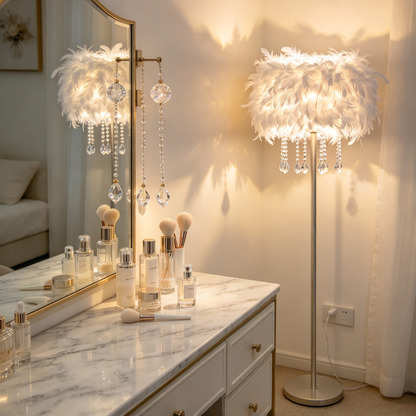 🪶 Decorative Lighting | Feather & Crystal Design | Bedroom Decor | Home Lovers | Elegant Soft Glow